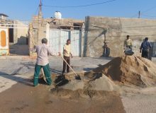 بازسازی خانه تخریب شده در آغاجاری از سوی یک گروه جهادی