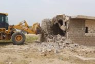 تخریب ساخت و ساز غیرمجاز در یک تپه تاریخی دزفول