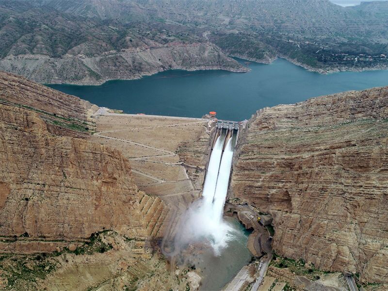 رهاسازی آب از سدمارون در مدت شش روز